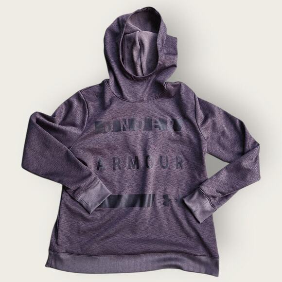 Under Armour Hooded Sweatshirt Women's L Dark Grey Loose ColdGear Long Sleeve - Picture 1 of 4